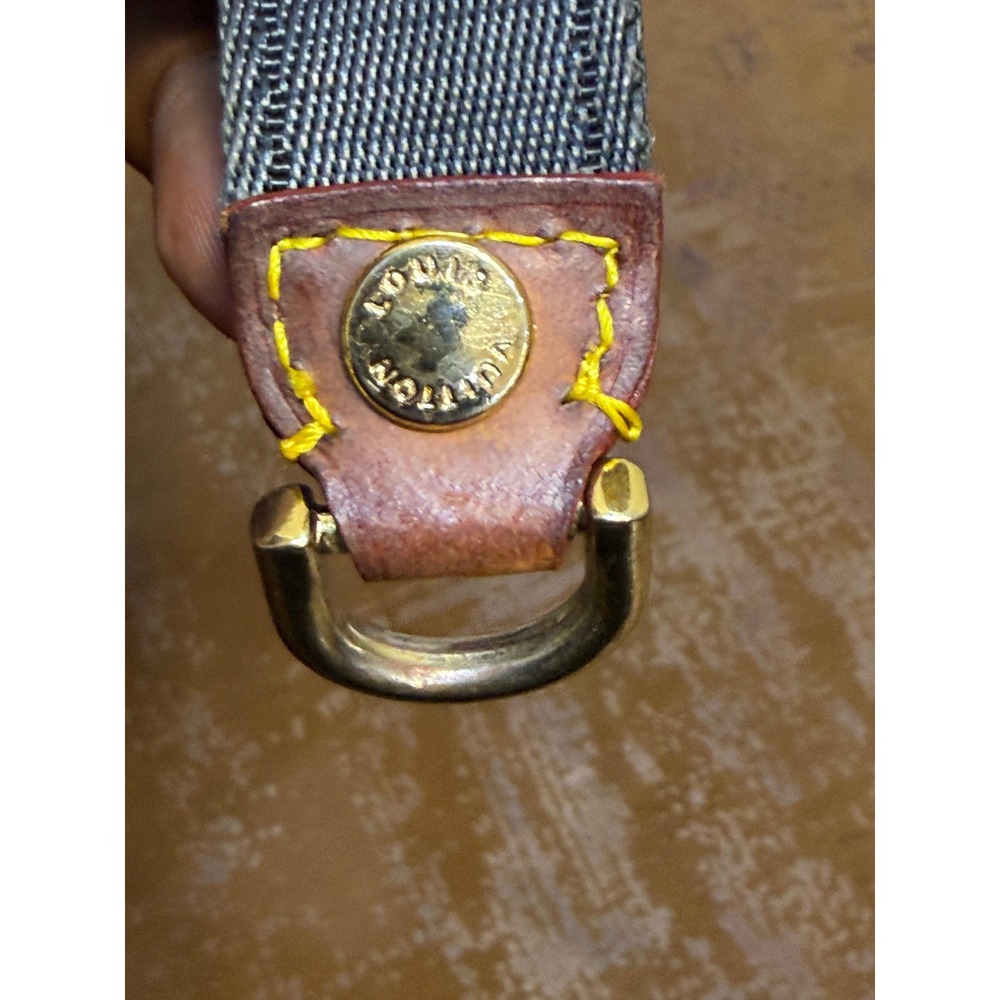 Louis Vuitton Cup Grey Nylon Vachetta Leather D-Ring Strap Attachment Accessory - Picture 3 of 3